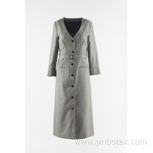 Ladies long stripe dust coat